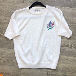 VINTAGE White Knit Top